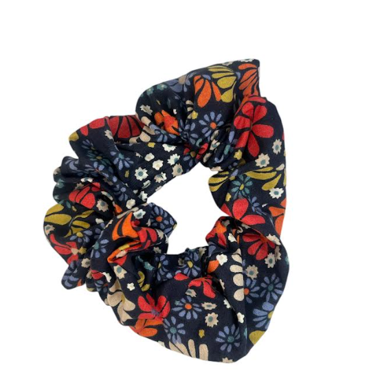 Scrunchie blue flowers